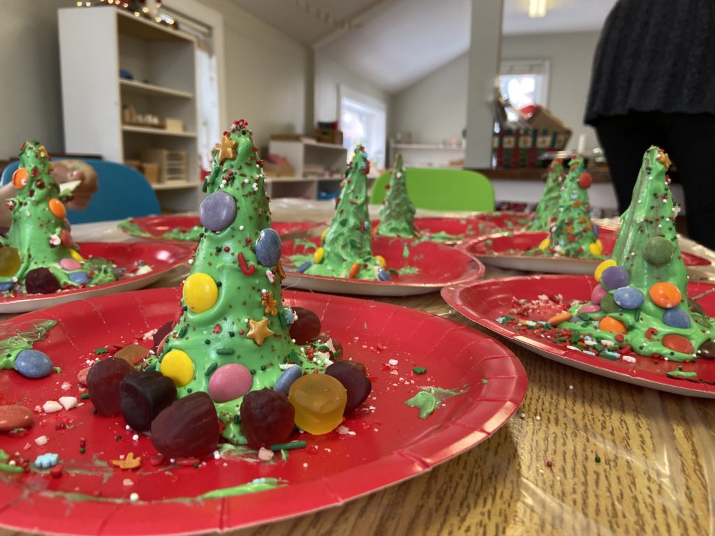 Christmas Cone Decorating at Learning Tree Montessori